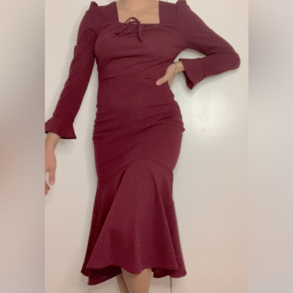 Red figure forming dress